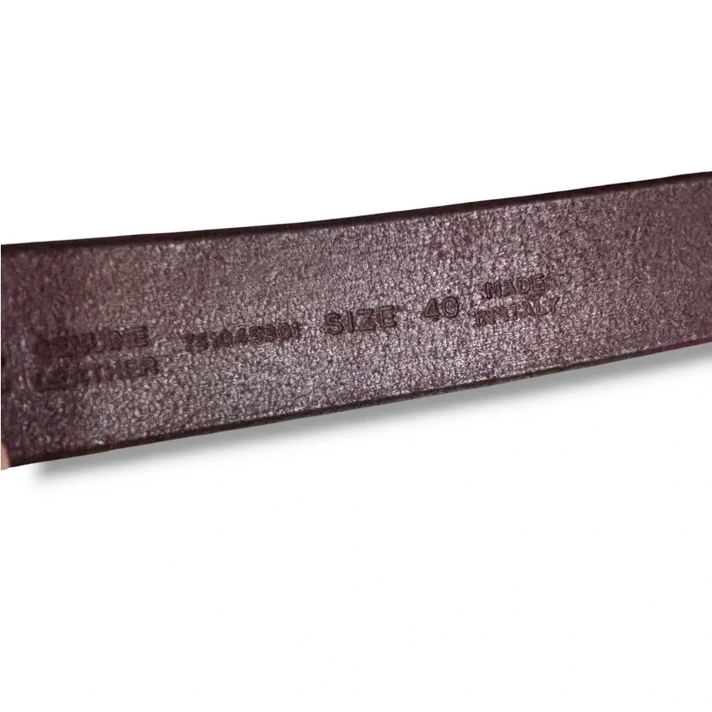BANANA REPUBLIC Brown Leather Belt Distressed Buckle Contrasted Stitching 90s